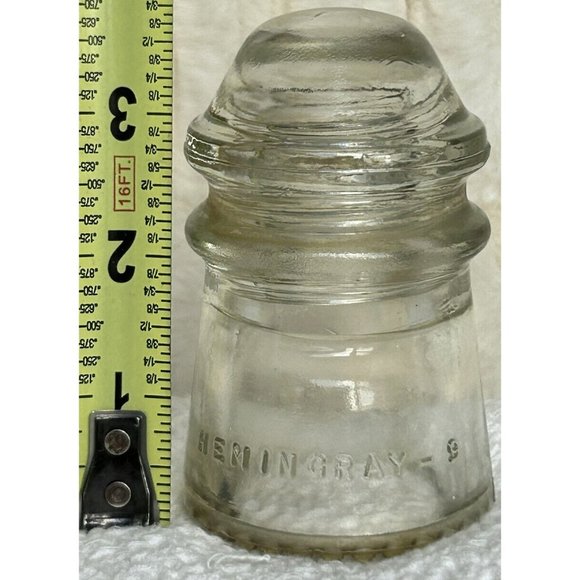 Vintage Hemingray 9 Insulator Very Good Condition. Slight Rust Small Chip - Picture 4 of 12